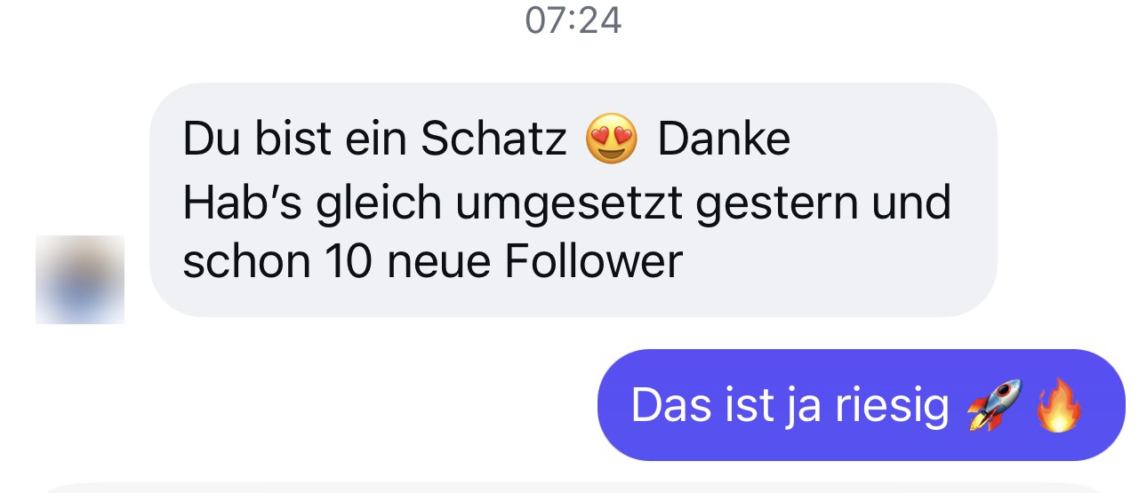 Nachricht: schon 10 neue Follower