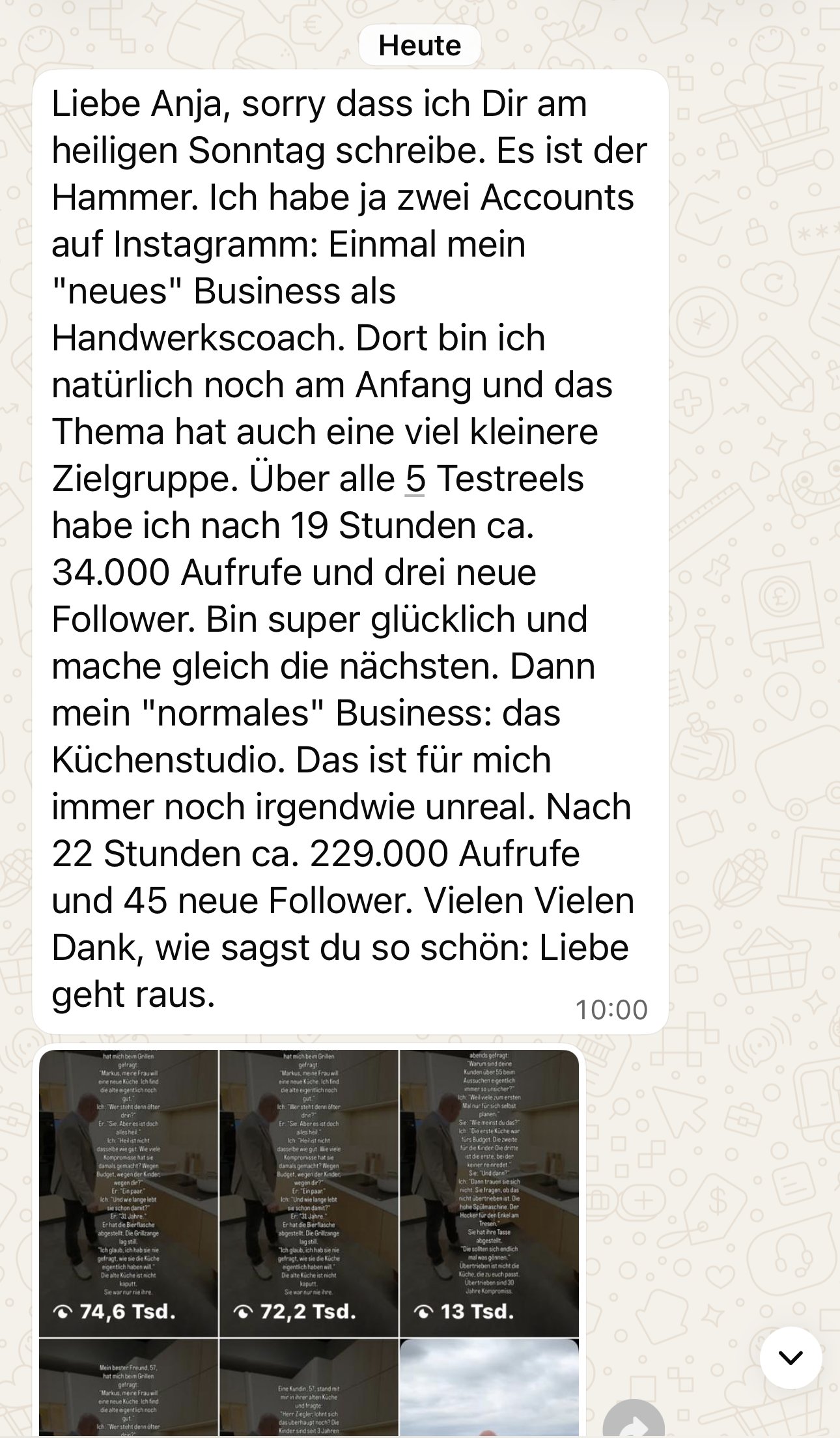 Nachricht eines Teilnehmers: 229.000 Aufrufe nach 22 Stunden